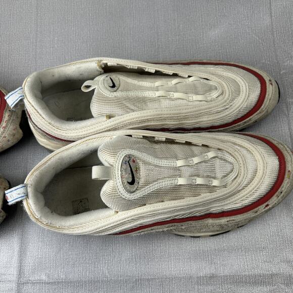 Nike Air Max 97 Retro OG Men’s 11.5 Sail University Red 312834-102 2-pairs Used - Picture 8 of 12